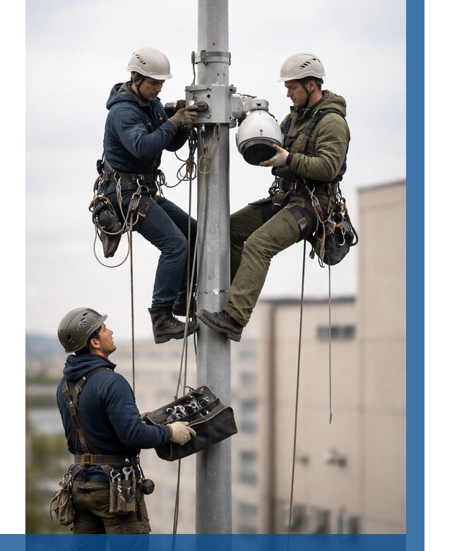 Установка видеокамер на мачте в Горячем Ключе от 8783 р. | ВЫСОТНИК-Грч