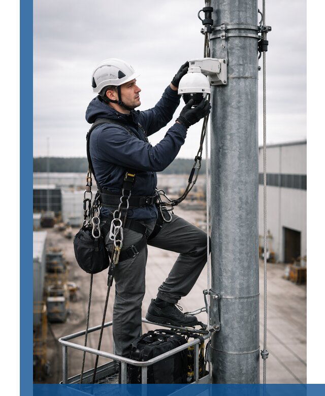 Профессиональная установка видеокамер на мачте в Горячем Ключе