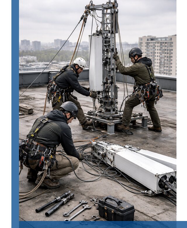 Демонтаж антенн на крыше зданий в Горячем Ключе с гарантией