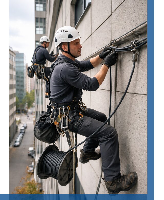 Прокладка кабеля по фасаду в Горячем Ключе от 362 р. | ВЫСОТНИК-Грч