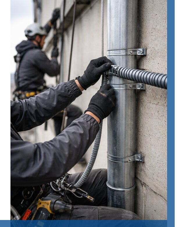 Монтаж гофры для кабеля в Горячем Ключе от 310 р. | ВЫСОТНИК-Грч