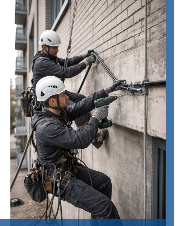 Крепление кабеля на фасаде в Горячем Ключе от 362 р. | ВЫСОТНИК-Грч