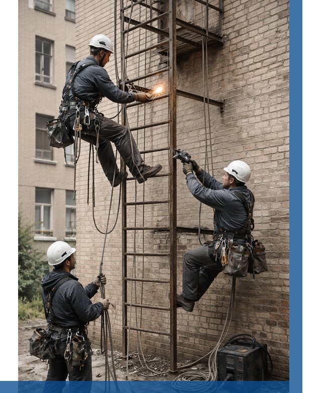 Ремонт пожарной лестницы в Горячем Ключе от 7750 р. | ВЫСОТНИК-Грч