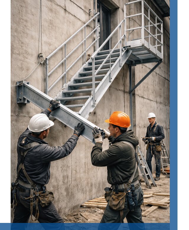 Монтаж металлических лестниц в Горячем Ключе от 15500 р. | ВЫСОТНИК-Грч