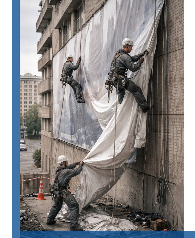 Демонтаж баннеров с фасада в Горячем Ключе оперативно и безопасно