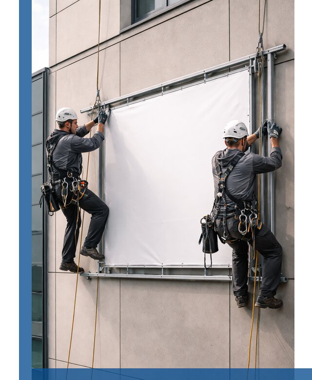 Монтаж наружной рекламной вывески в Горячем Ключе под ключ