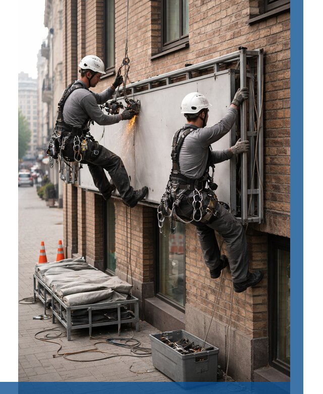 Демонтаж рекламной вывески в Горячем Ключе от 6716 р. | ВЫСОТНИК-Грч