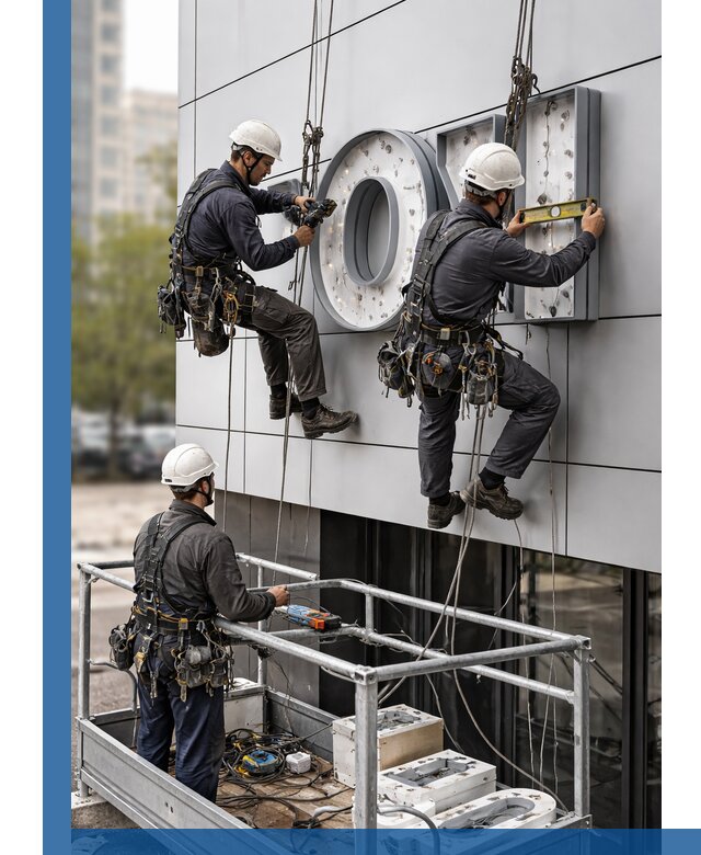 Профессиональный монтаж световых букв в Горячем Ключе под ключ