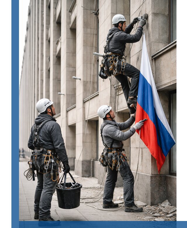 Профессиональная установка флагов на фасаде в Горячем Ключе