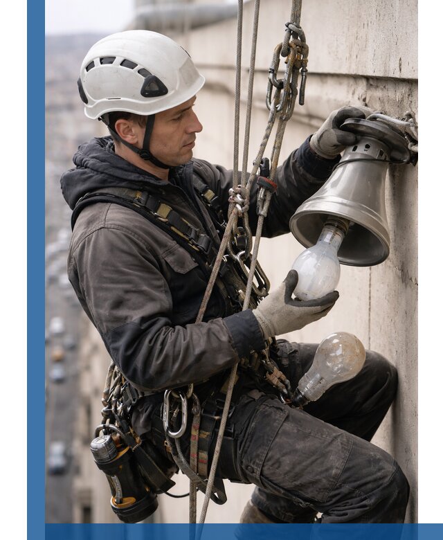 Замена ламп на высоте в Горячем Ключе профессионально и быстро