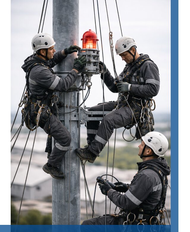 Монтаж заградительных огней в Горячем Ключе от 8783 р. | ВЫСОТНИК-Грч