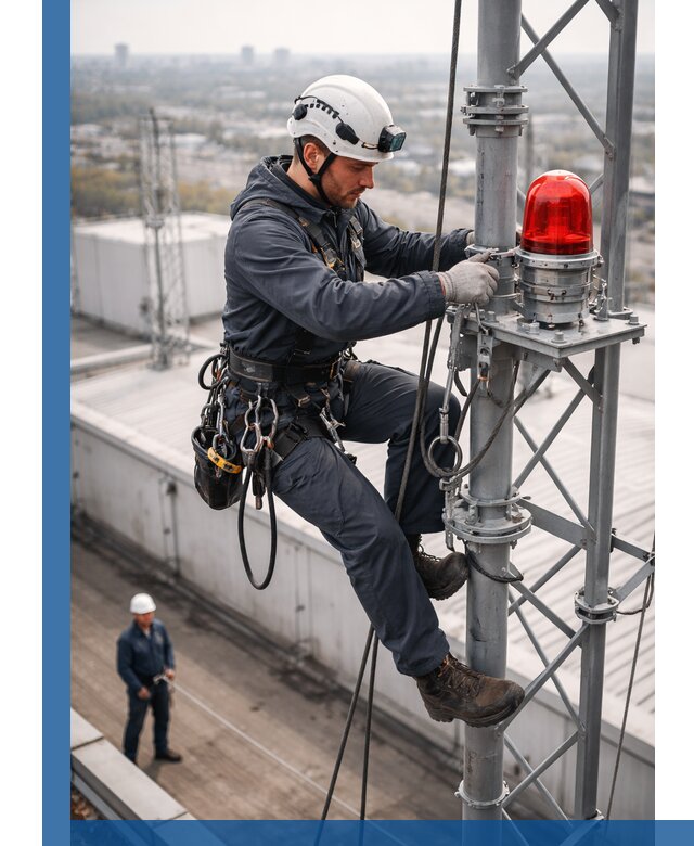 Монтаж заградительных огней и обслуживание объектов в Горячем Ключе
