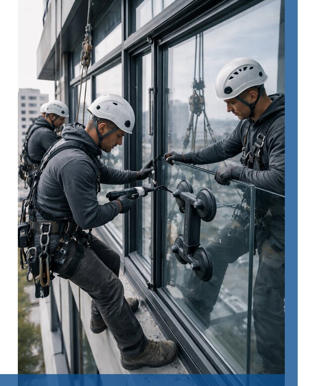 Витражное остекление зданий в Горячем Ключе от 3617 р. | ВЫСОТНИК-Грч