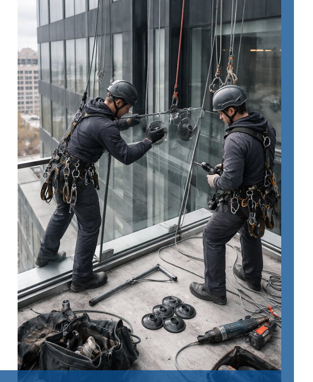 Монтаж стеклянных ограждений в Горячем Ключе от 2583 р. | ВЫСОТНИК-Грч