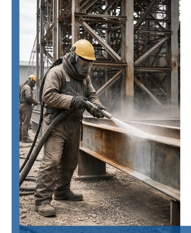 Пескоструйная очистка металлоконструкций в Горячем Ключе промышленная