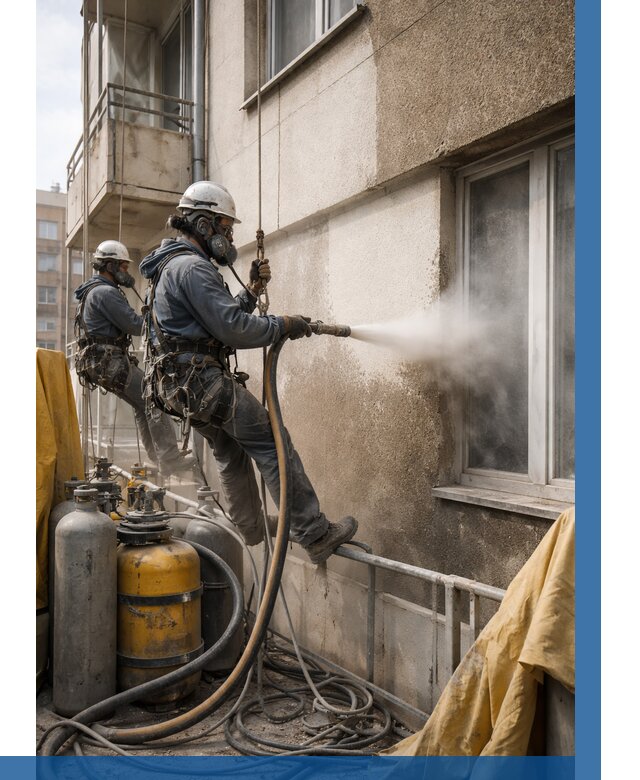 Пескоструйная очистка фасада в Горячем Ключе от 672 р. | ВЫСОТНИК-Грч