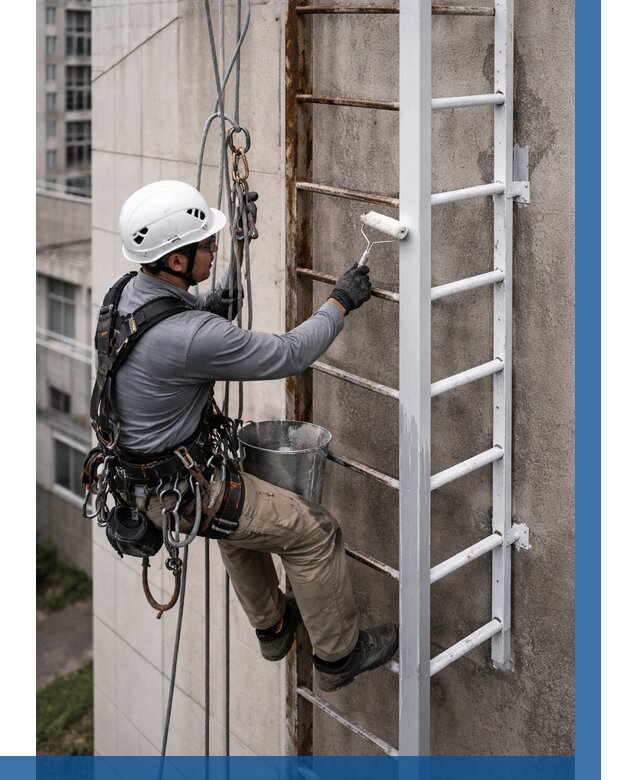Покраска пожарных лестниц в Горячем Ключе от 4650 р. | ВЫСОТНИК-Грч