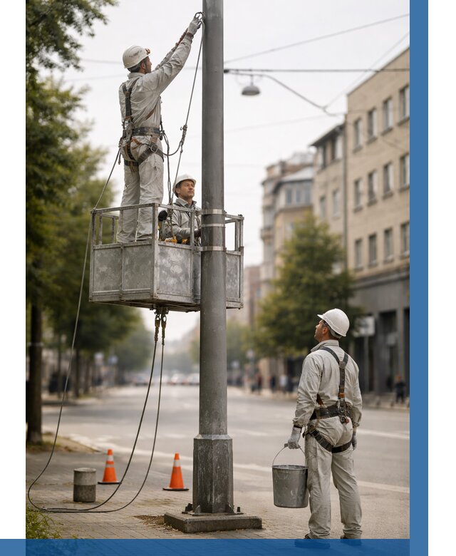 Покраска опор освещения в Горячем Ключе от 5167 р. | ВЫСОТНИК-Грч