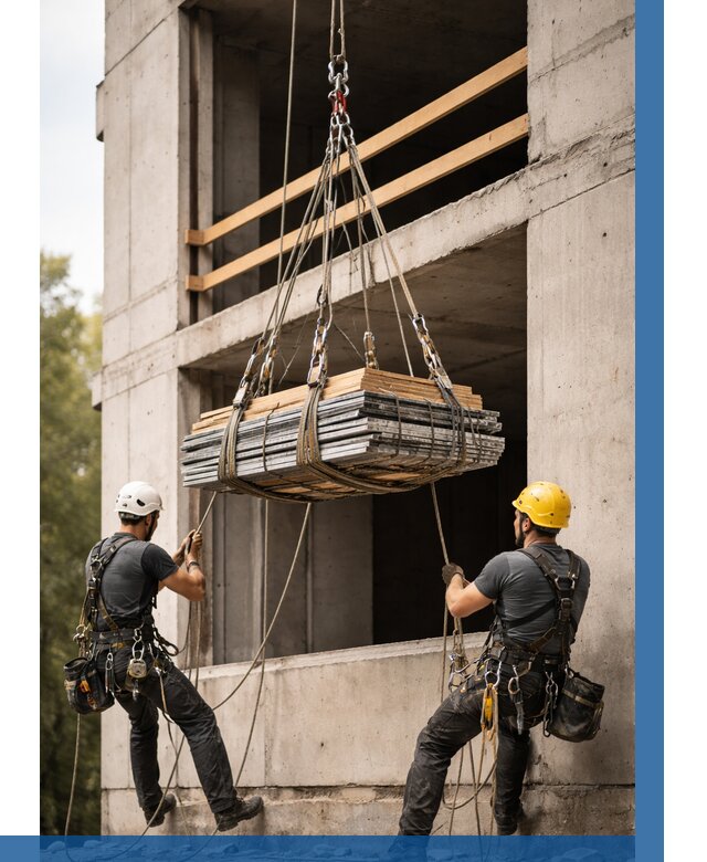 Подъем материала на этаж веревками в Горячем Ключе от 1550 р. | ВЫСОТНИК-Грч