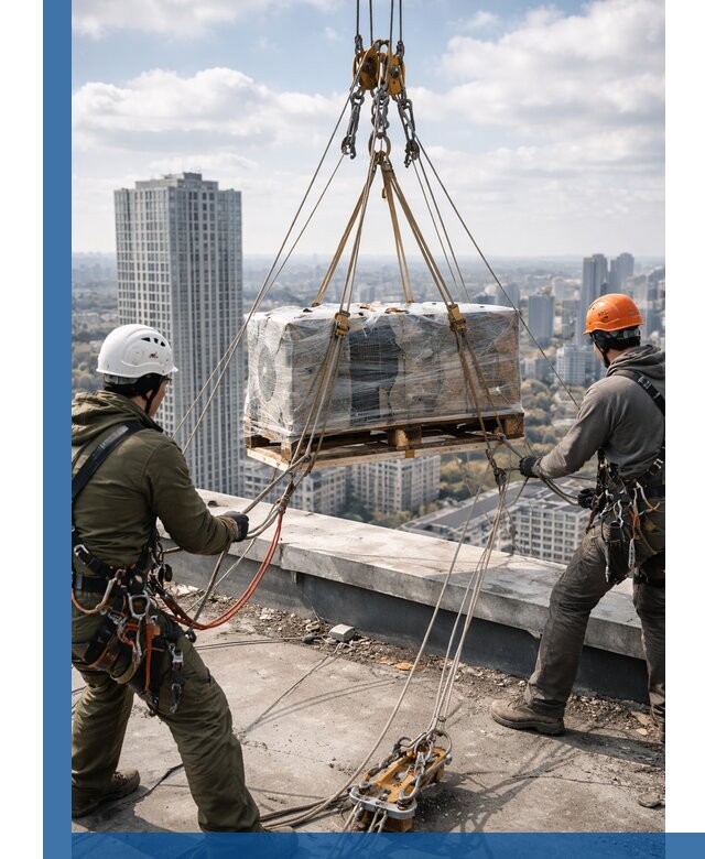 Подъем и монтаж крупногабаритных грузов на крышу в Горячем Ключе