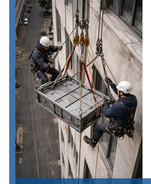 Спуск и подъем грузов по фасаду в Горячем Ключе для зданий