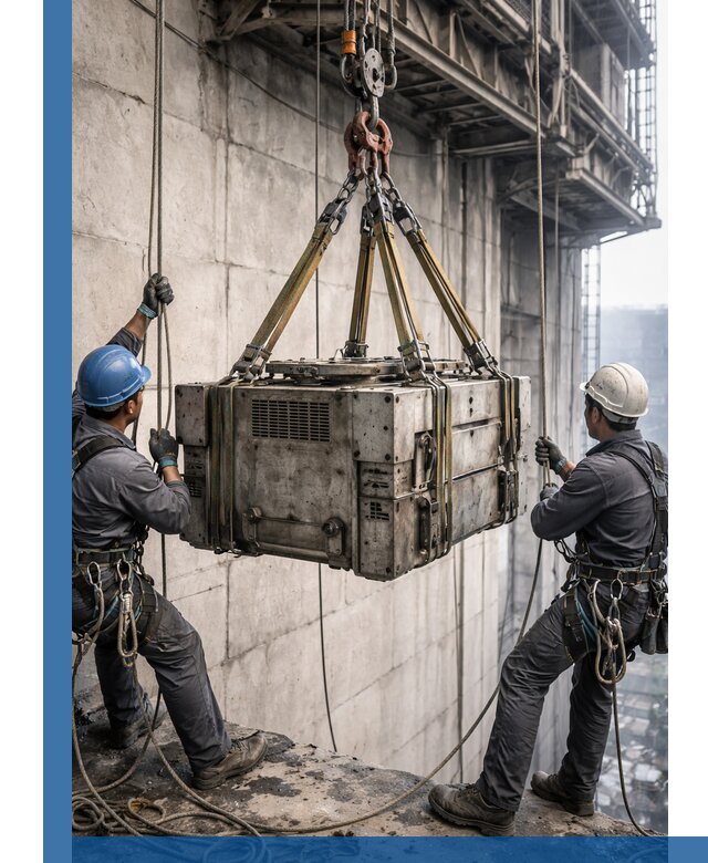 Такелажные работы на высоте, подъем и монтаж грузов в Горячем Ключе