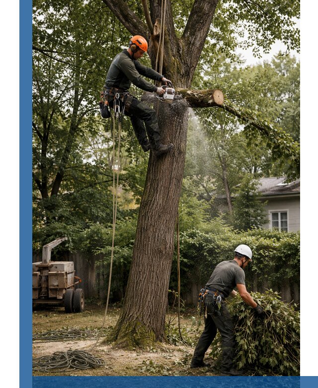Кронирование деревьев в Горячем Ключе, безопасная высотная обрезка