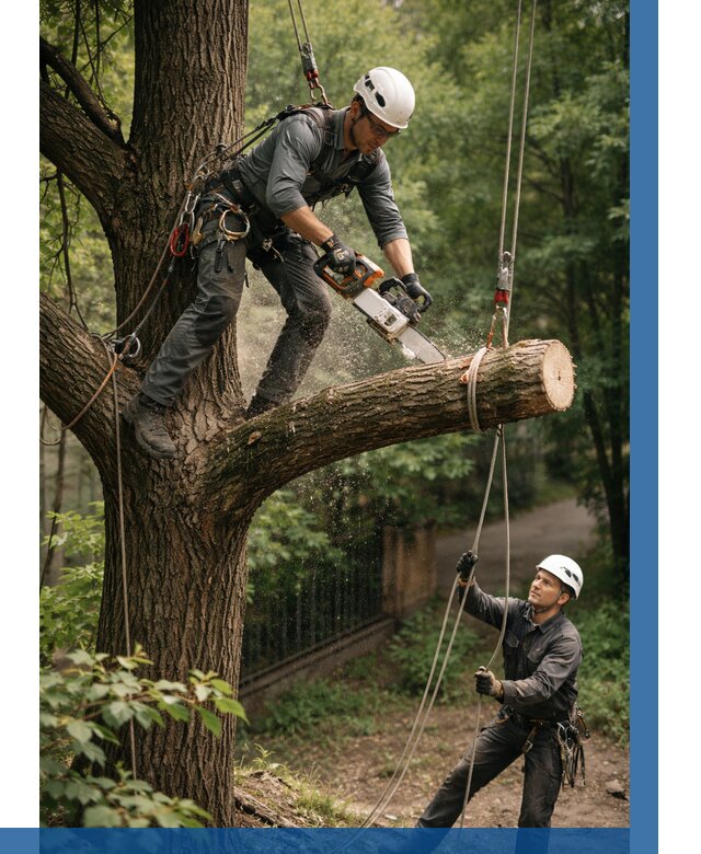 Спил деревьев альпинистами в Горячем Ключе от 8266 р. | ВЫСОТНИК-Грч