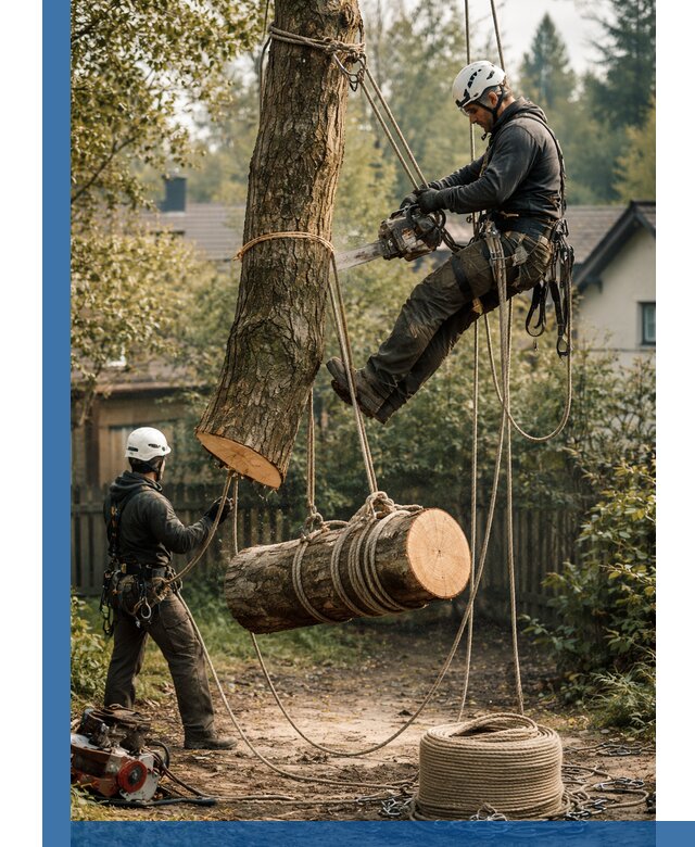 Валка деревьев частями в Горячем Ключе, безопасно и аккуратно