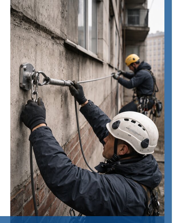 Монтаж анкерных линий в Горячем Ключе от 3100 р. | ВЫСОТНИК-Грч