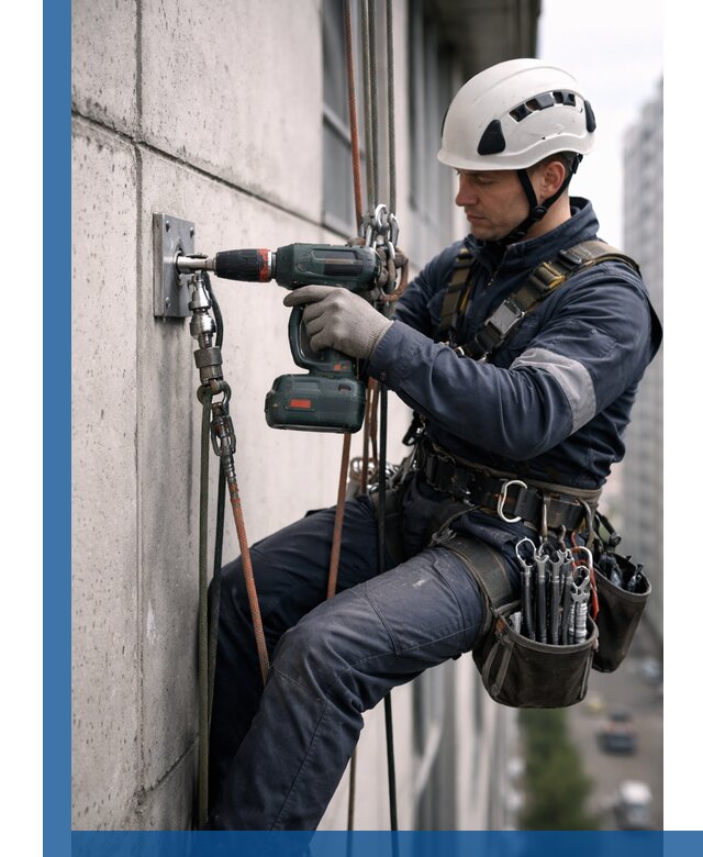 Установка анкерных точек для высотных работ в Горячем Ключе